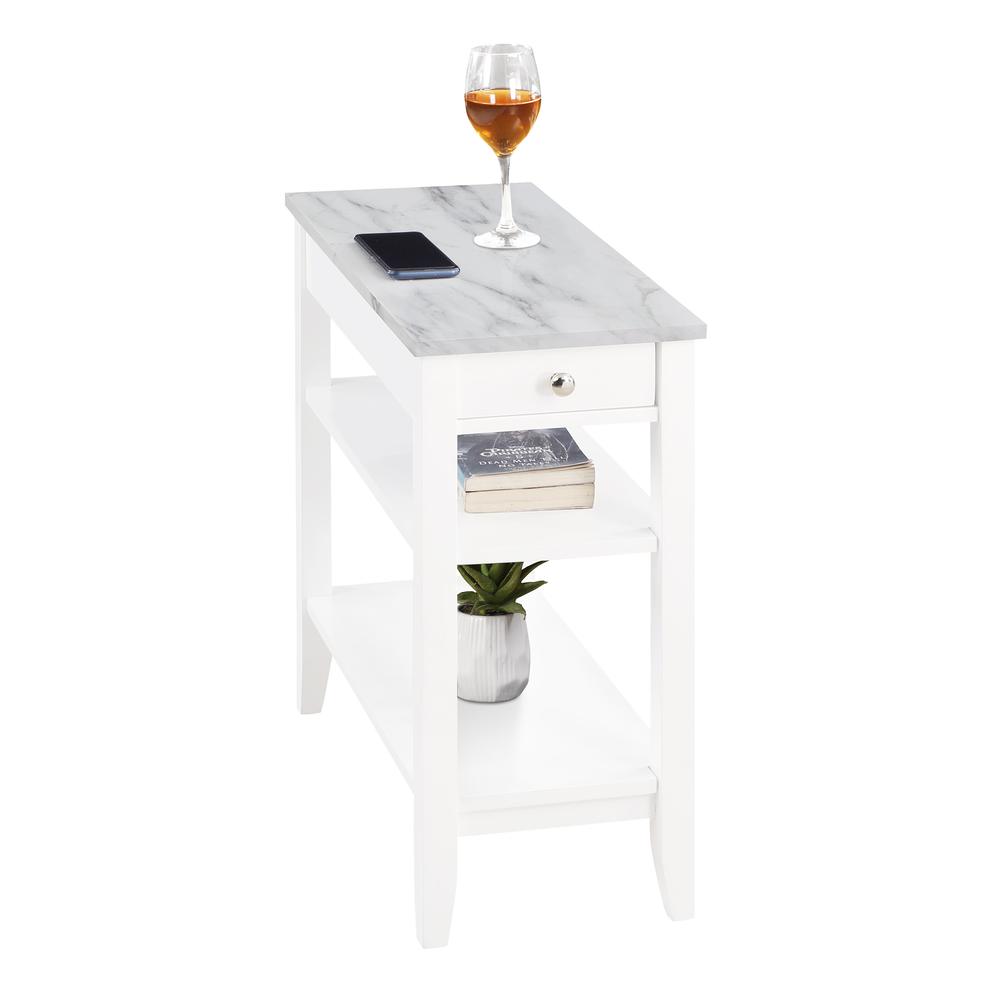 American Heritage 1 Drawer Chairside, End Table with Shelves