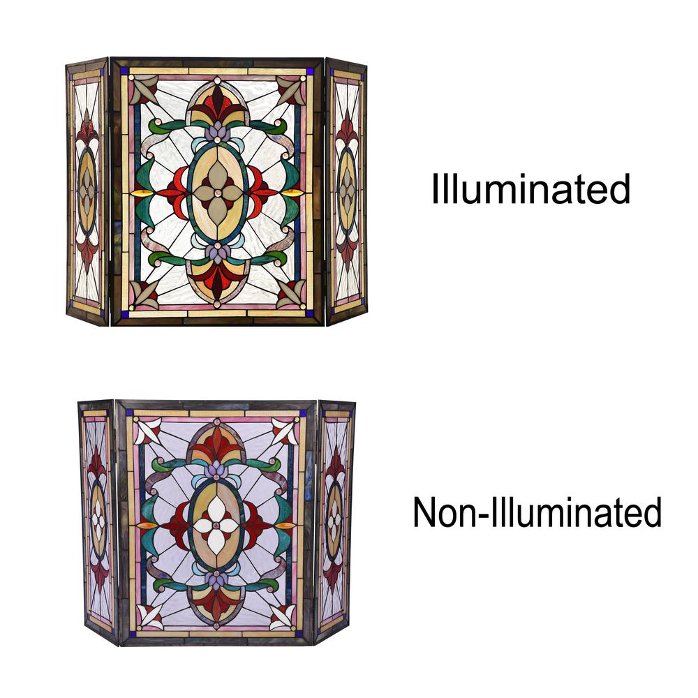 CHLOE Lighting AYLEE Tiffany-style 3pcs Folding Victorian Fireplace Screen 44" Wide