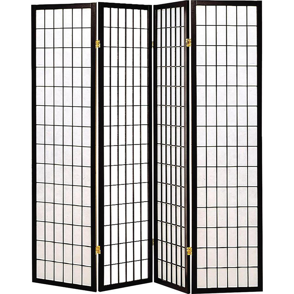 Roberto 4-panel Folding Screen Black and White
