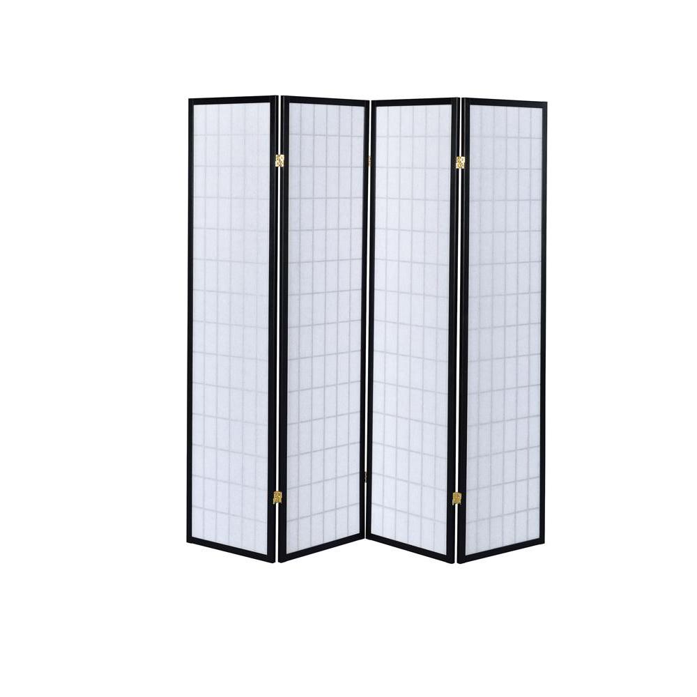 Roberto 4-panel Folding Screen Black and White