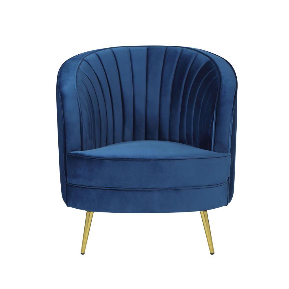 Sophia Upholstered Vertical Channel Tufted Chair Blue