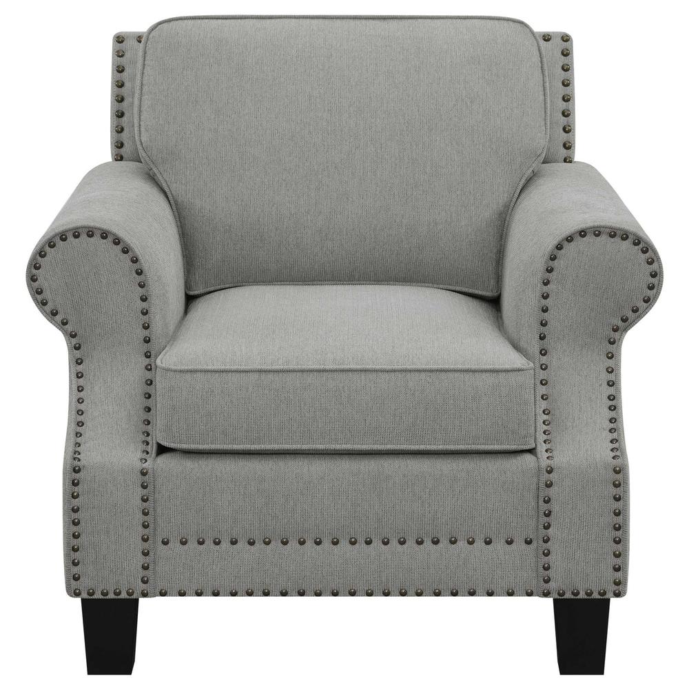 Sheldon Upholstered Chair with Rolled Arms Grey