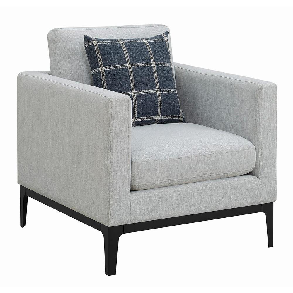 Apperson Cushioned Back Arm Chair Light Grey