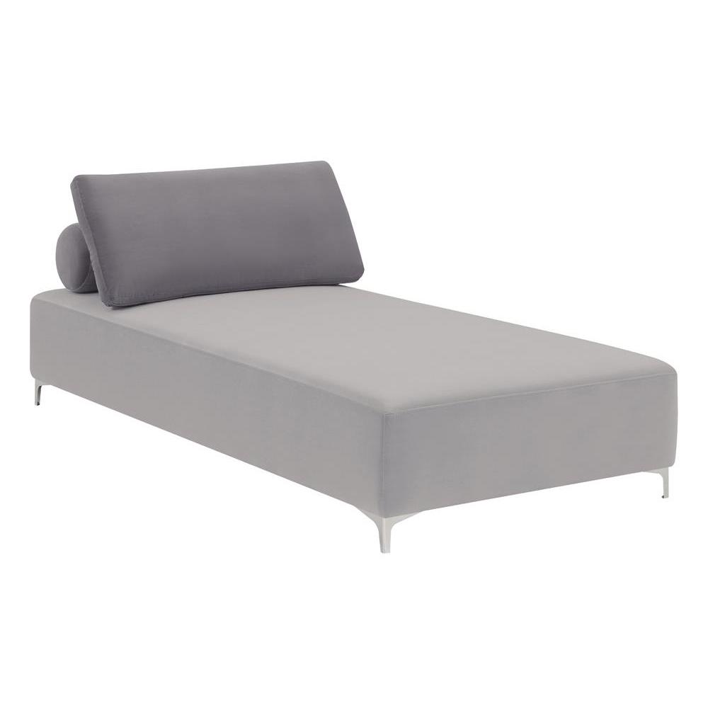 Giovanni Upholstered Accent Chaise with Removable Pillow Grey