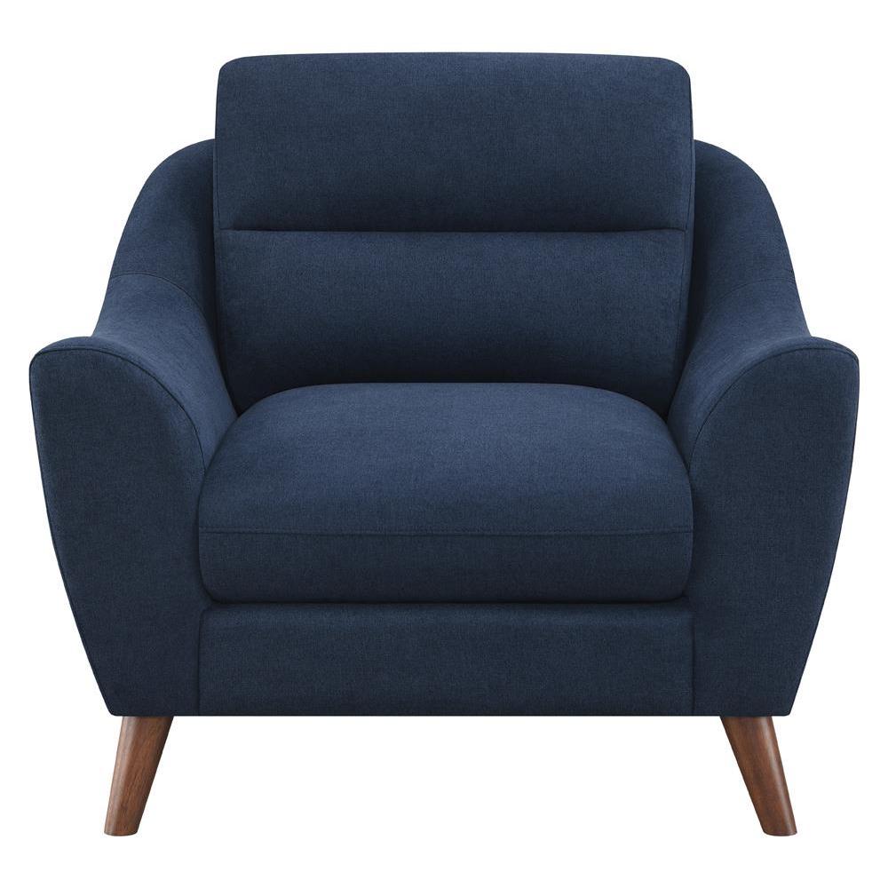 Gano Sloped Arm Upholstered Chair Navy Blue