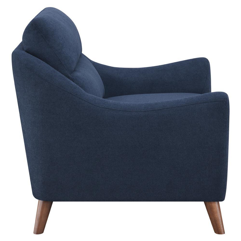 Gano Sloped Arm Upholstered Chair Navy Blue
