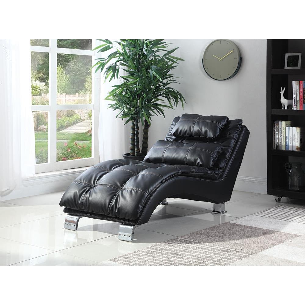 Dilleston Upholstered Chaise Black