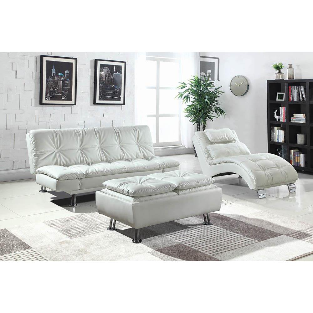 Dilleston Upholstered Chaise White