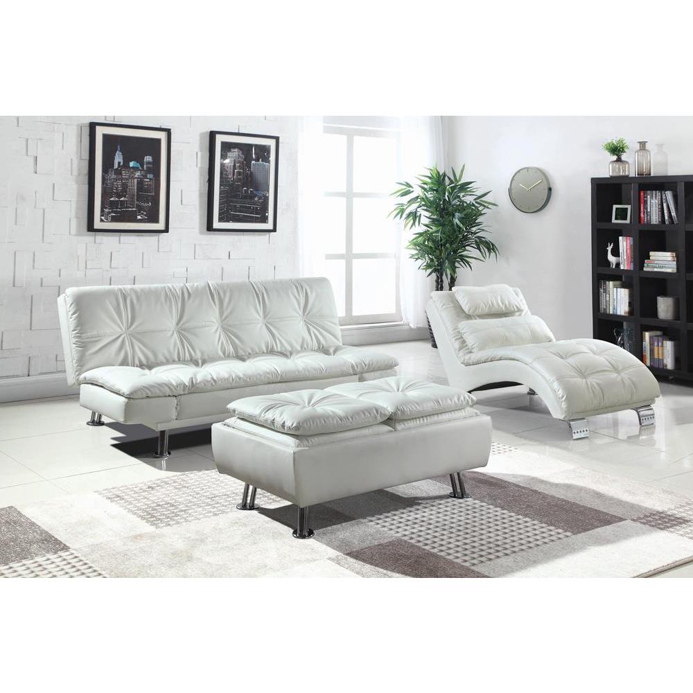 Dilleston Upholstered Chaise White