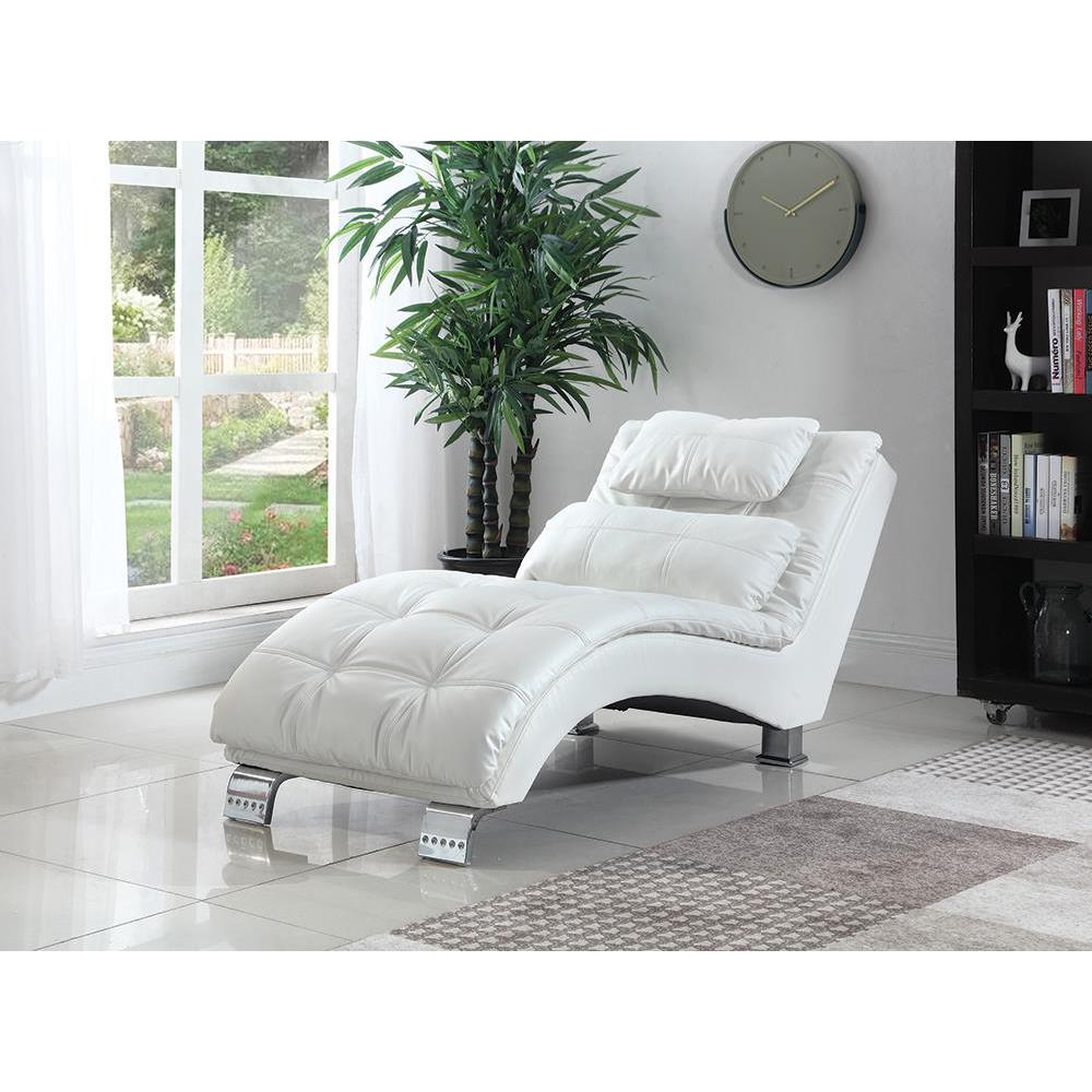 Dilleston Upholstered Chaise White
