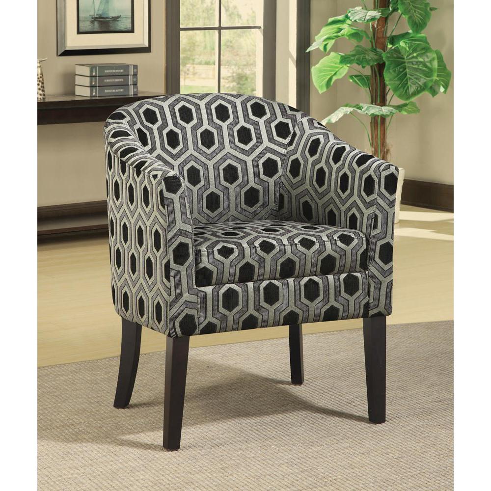 Jansen Hexagon Patterned Accent Chair Grey and Black