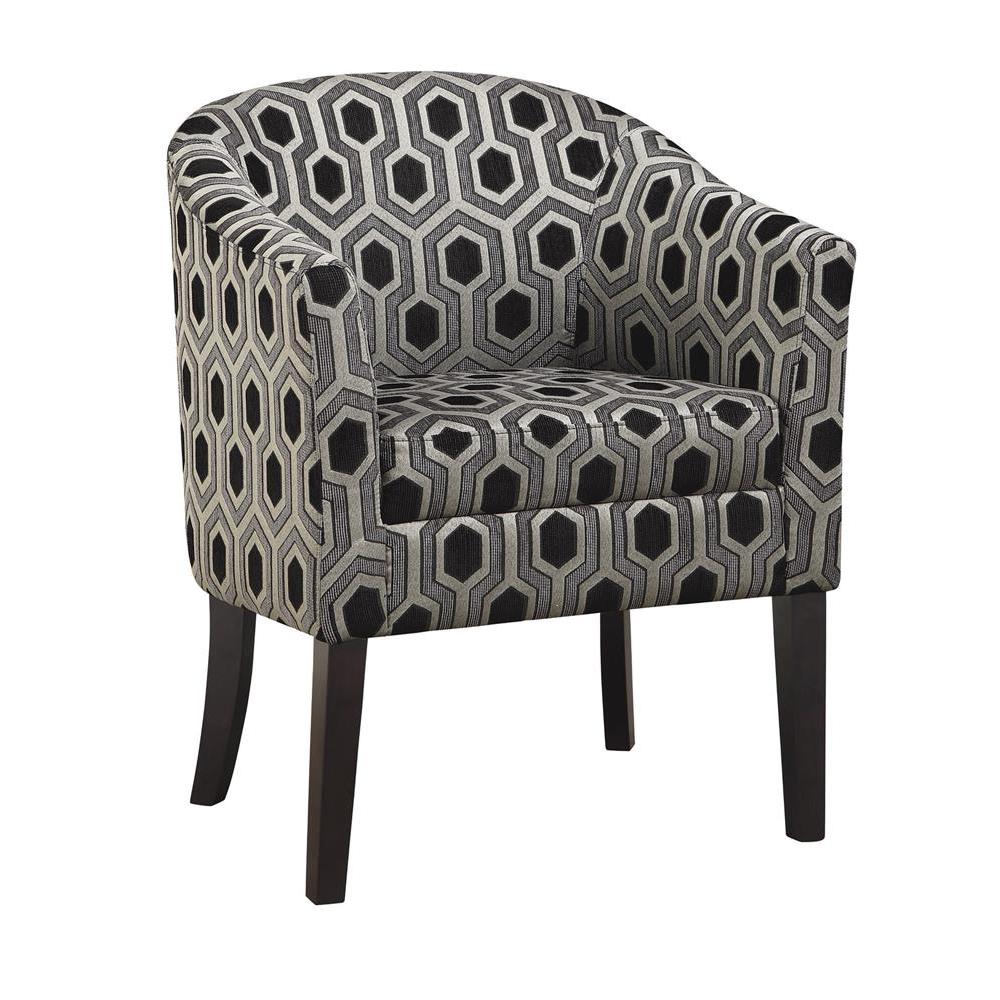 Jansen Hexagon Patterned Accent Chair Grey and Black