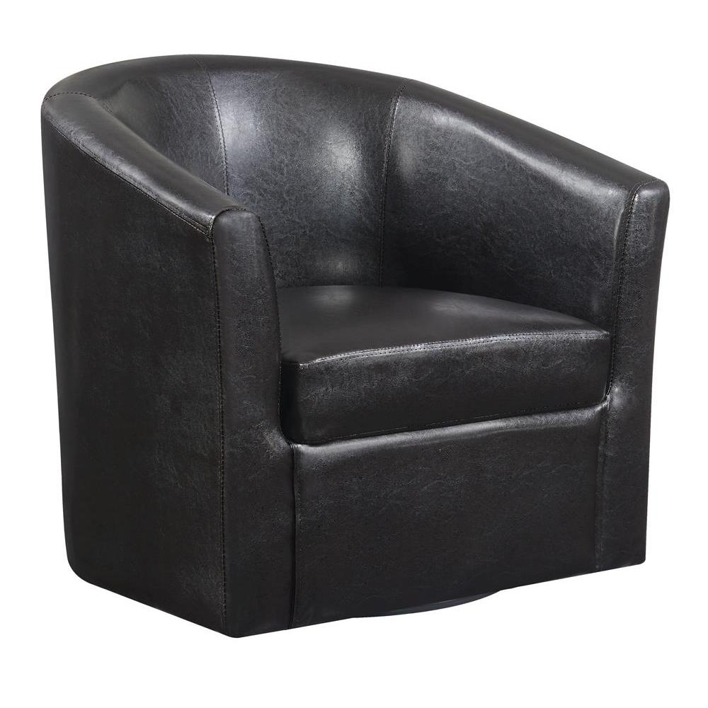 Turner Upholstery Sloped Arm Accent Swivel Chair Dark Brown