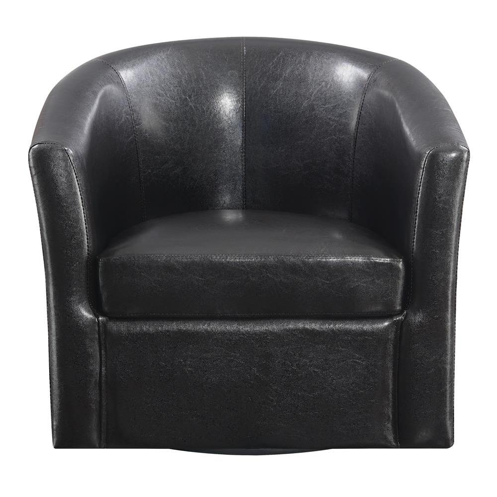 Turner Upholstery Sloped Arm Accent Swivel Chair Dark Brown