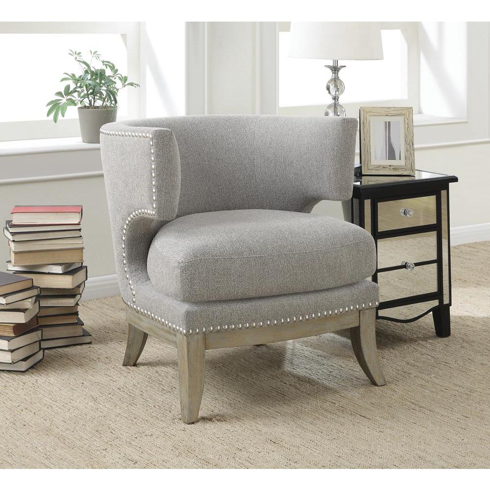 Jordan Dominic Barrel Back Accent Chair Grey and Weathered Grey