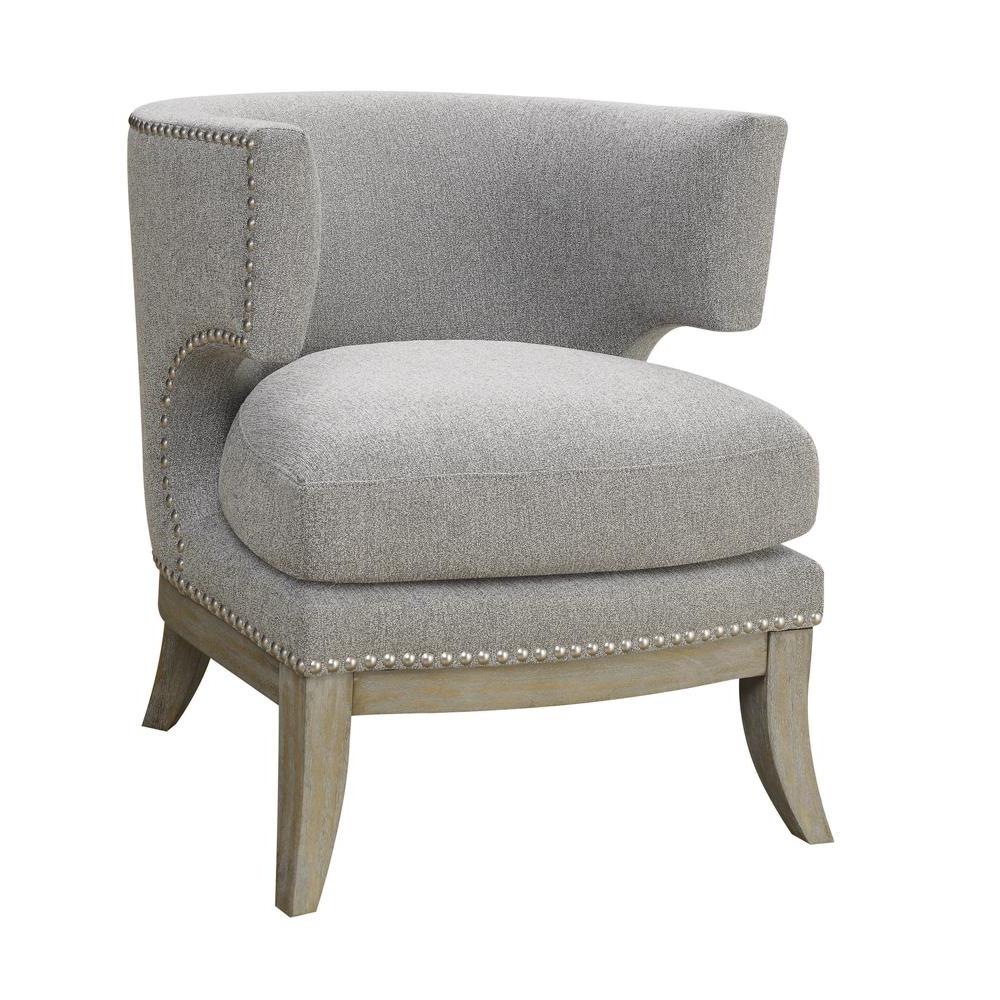 Jordan Dominic Barrel Back Accent Chair Grey and Weathered Grey