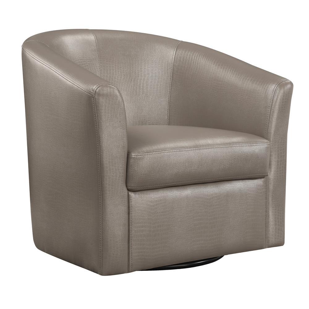 Turner Upholstery Sloped Arm Accent Swivel Chair Champagne