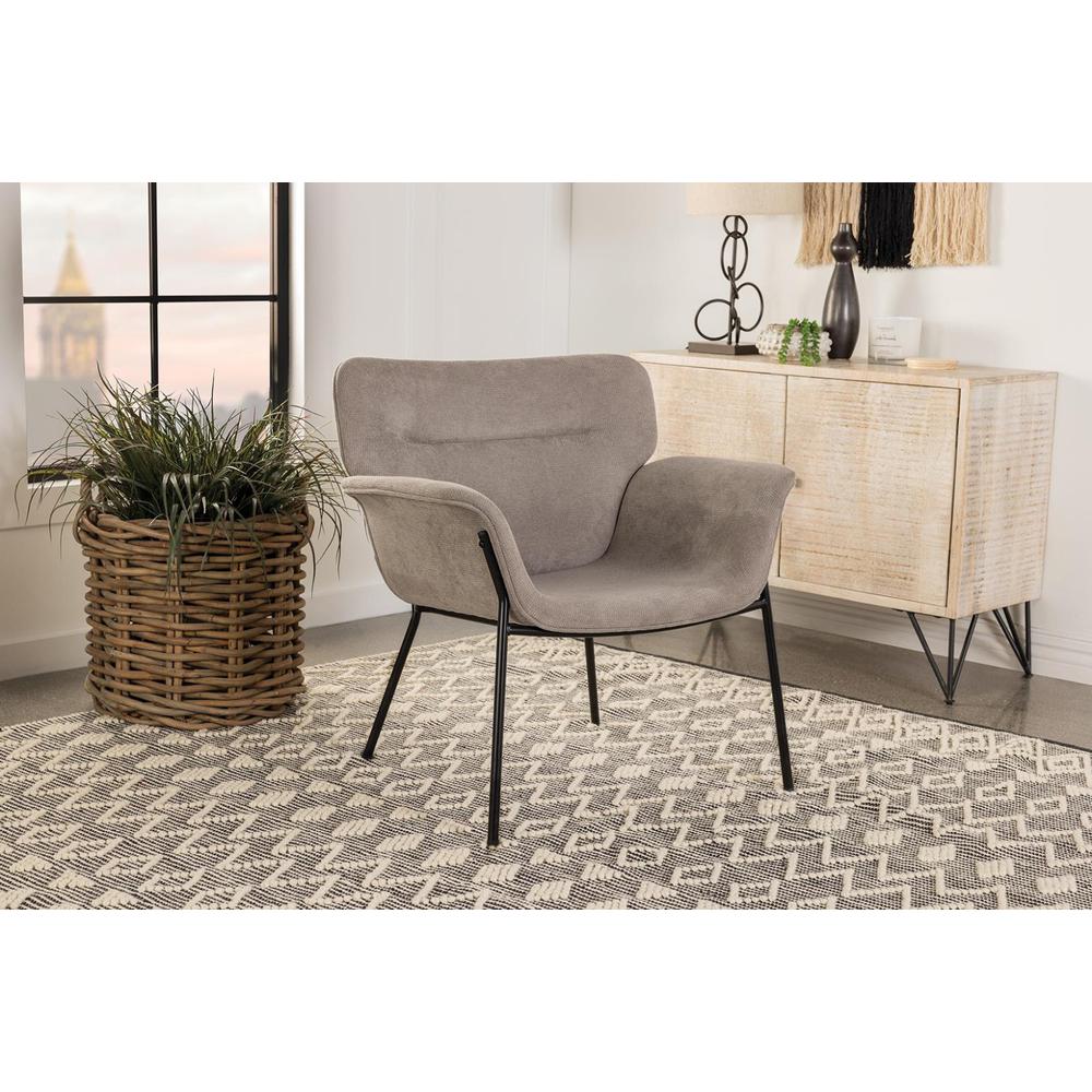 Davina Upholstered Flared Arms Accent Chair Ash Grey