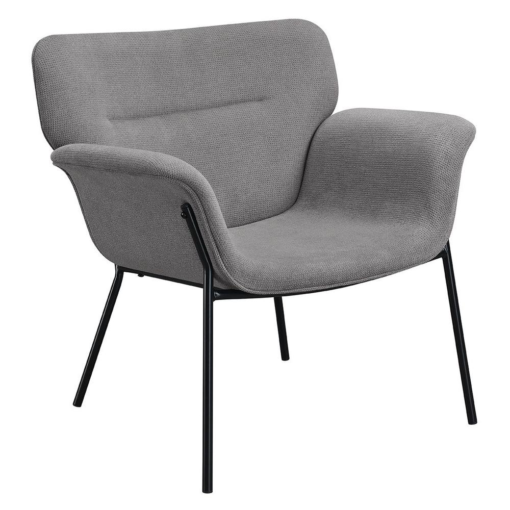 Davina Upholstered Flared Arms Accent Chair Ash Grey