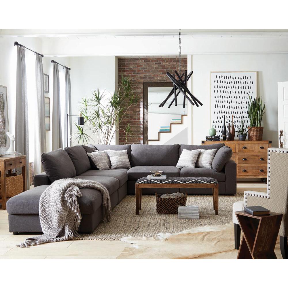 Lamont Rectangular Upholstered Bench Natural and Navy