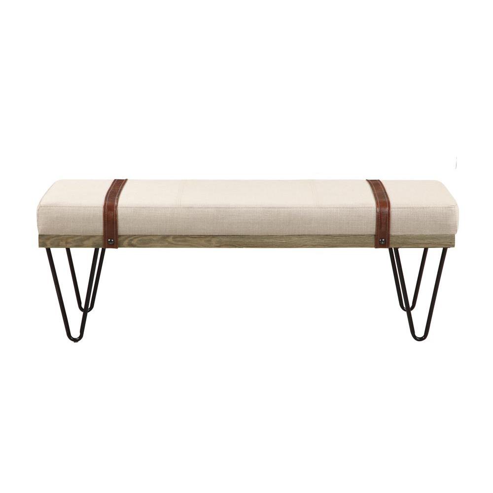 Austin Upholstered Bench Beige and Black