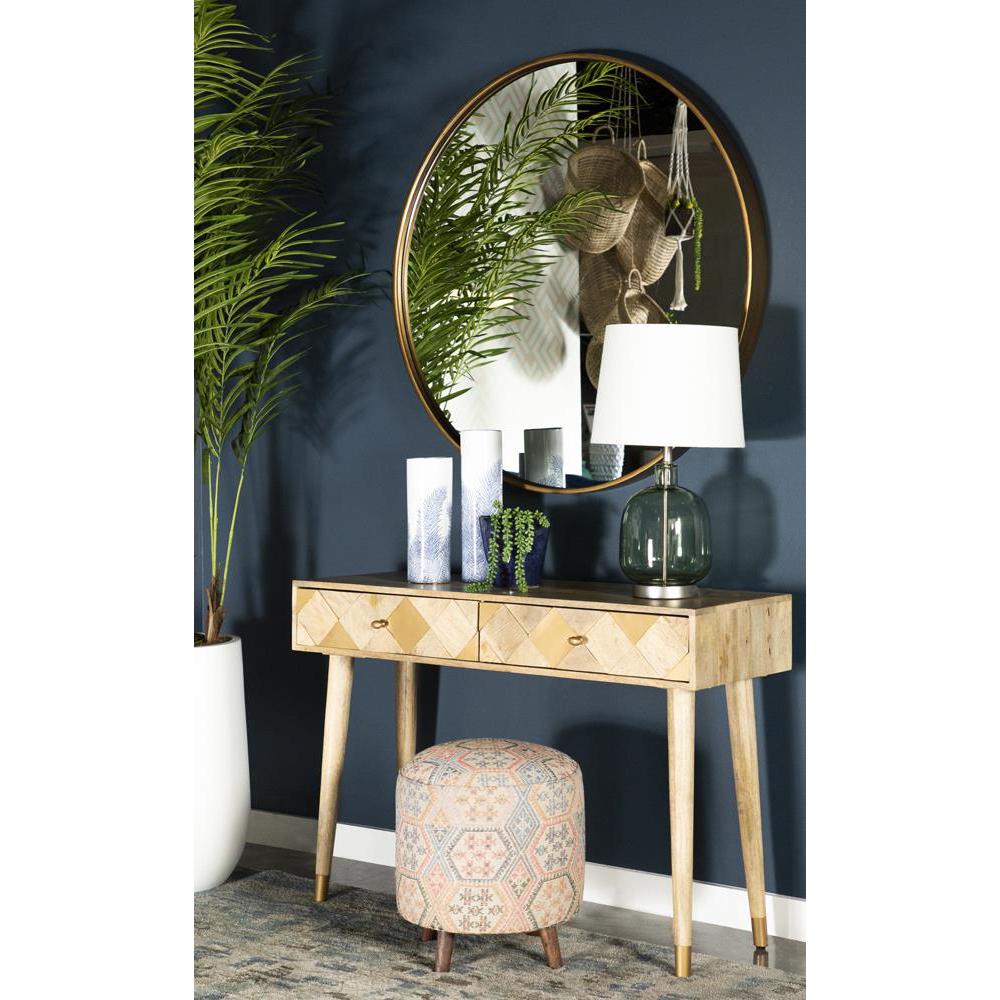 Naomi Pattern Round Accent Stool Multi-color