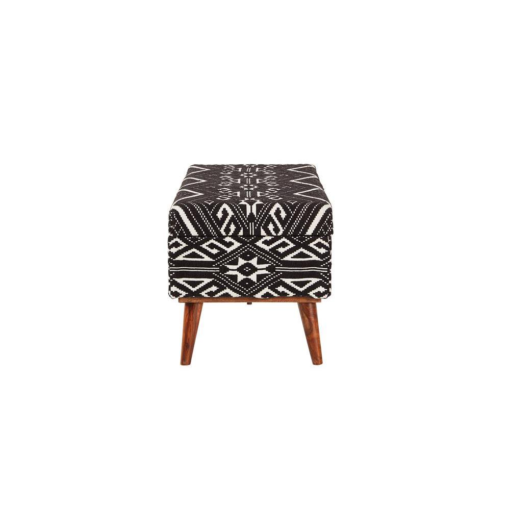 Cababi Upholstered Storage Bench Black and White