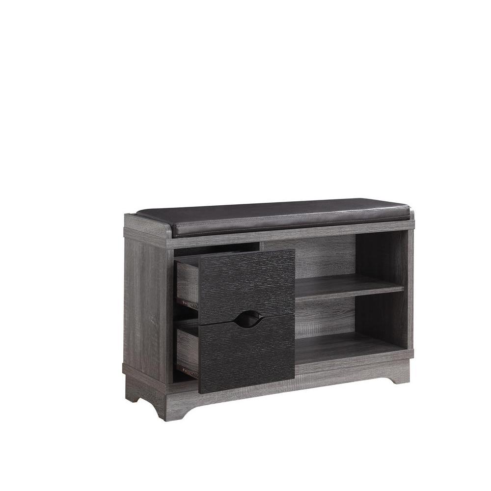 Aylin 2-drawer Storage Bench Medium Brown and Black