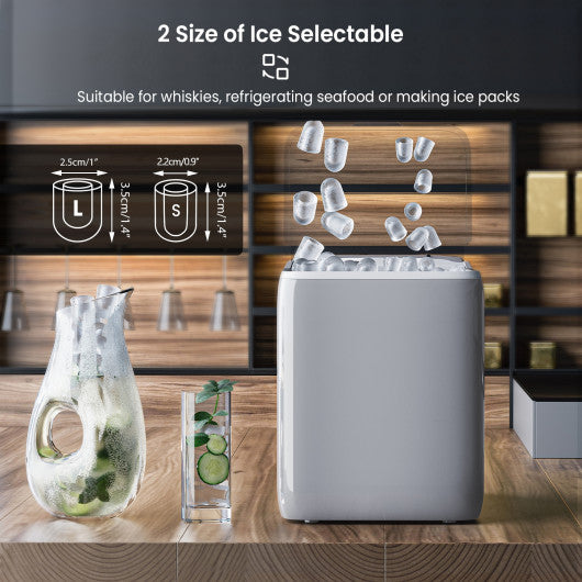 44 lbs Portable Countertop Ice Maker Machine with Scoop-Silver