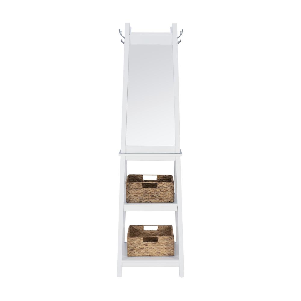 Jalen Rotating Dressing Mirror Coat Rack, White