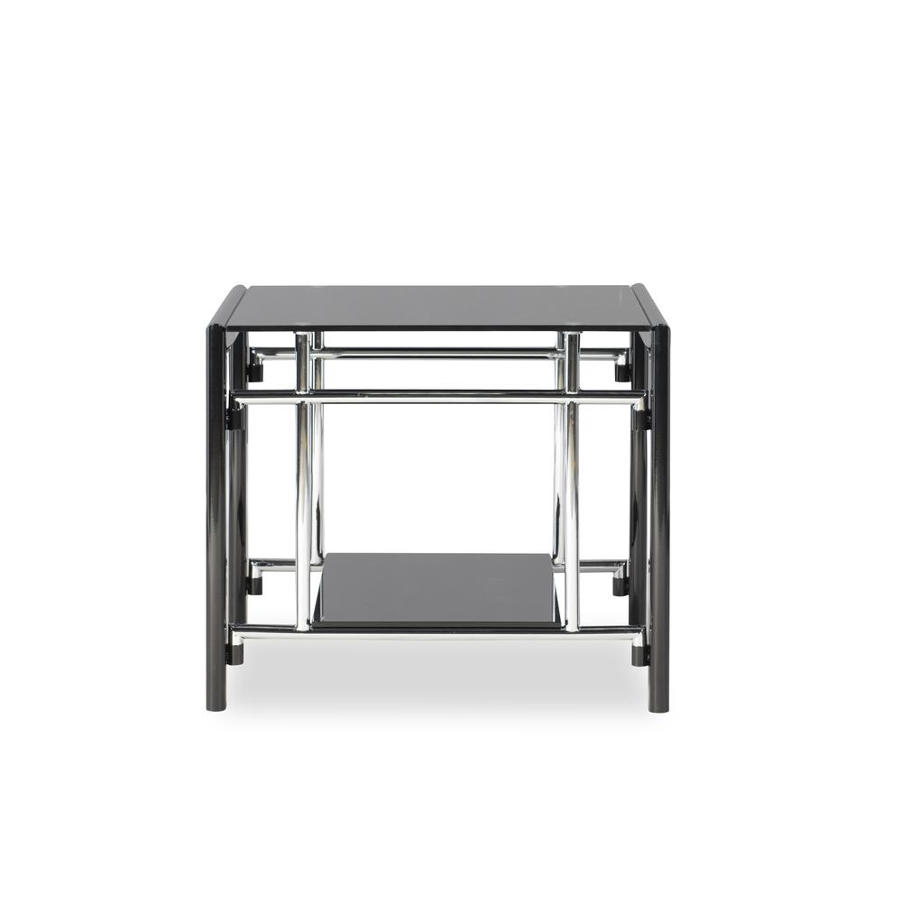 Black Glass End Table