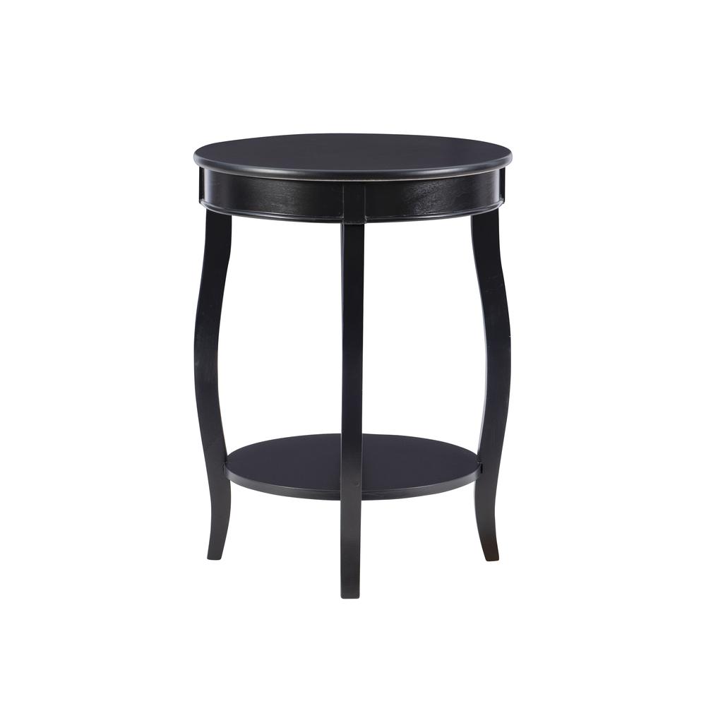 Black Round Table with shelf