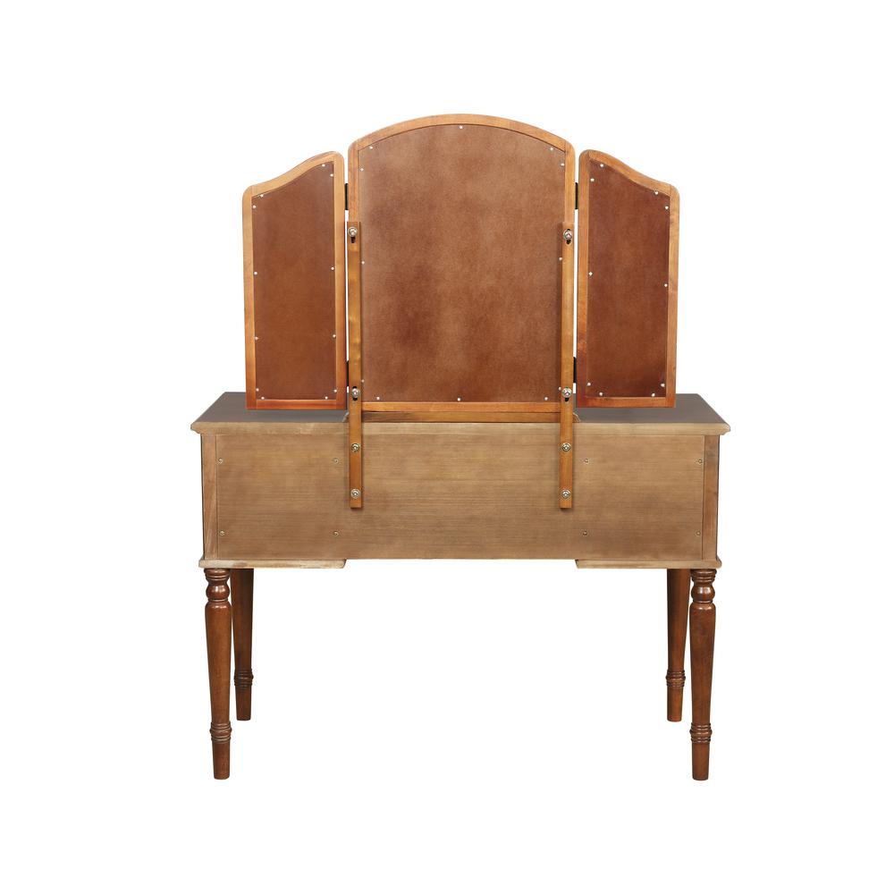 Warm Cherry Vanity, Mirror & Bench