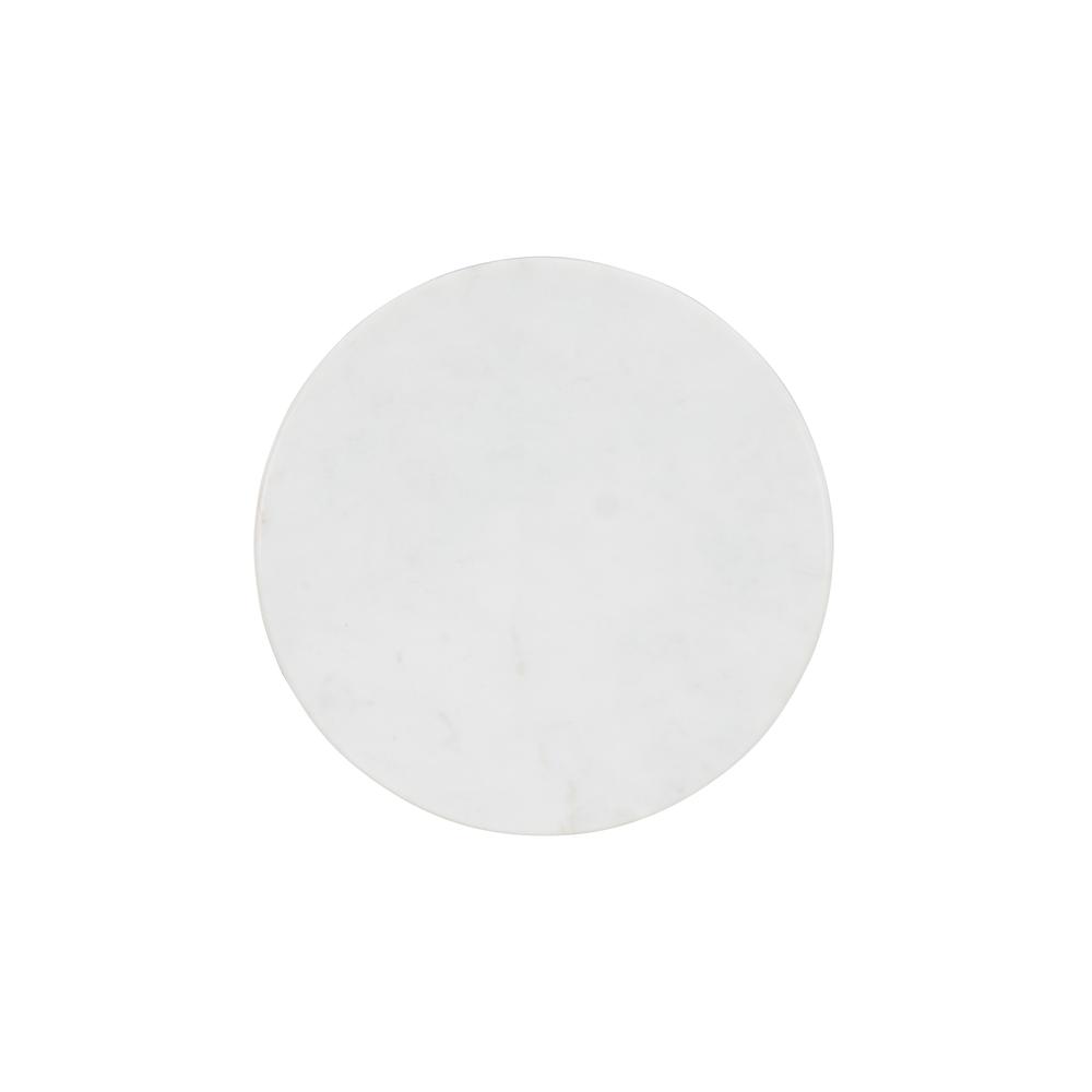 Rian Spiral Drink Table Silver White Marble