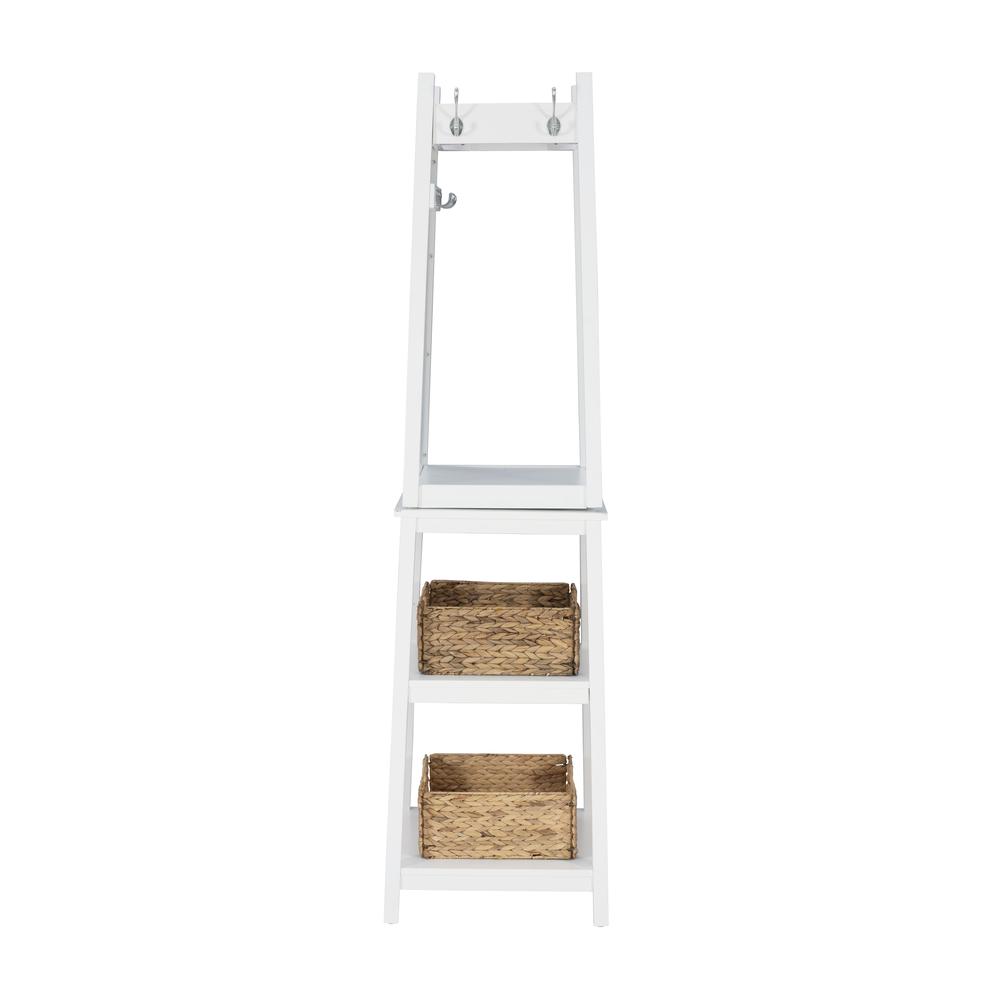 Jalen Rotating Dressing Mirror Coat Rack, White