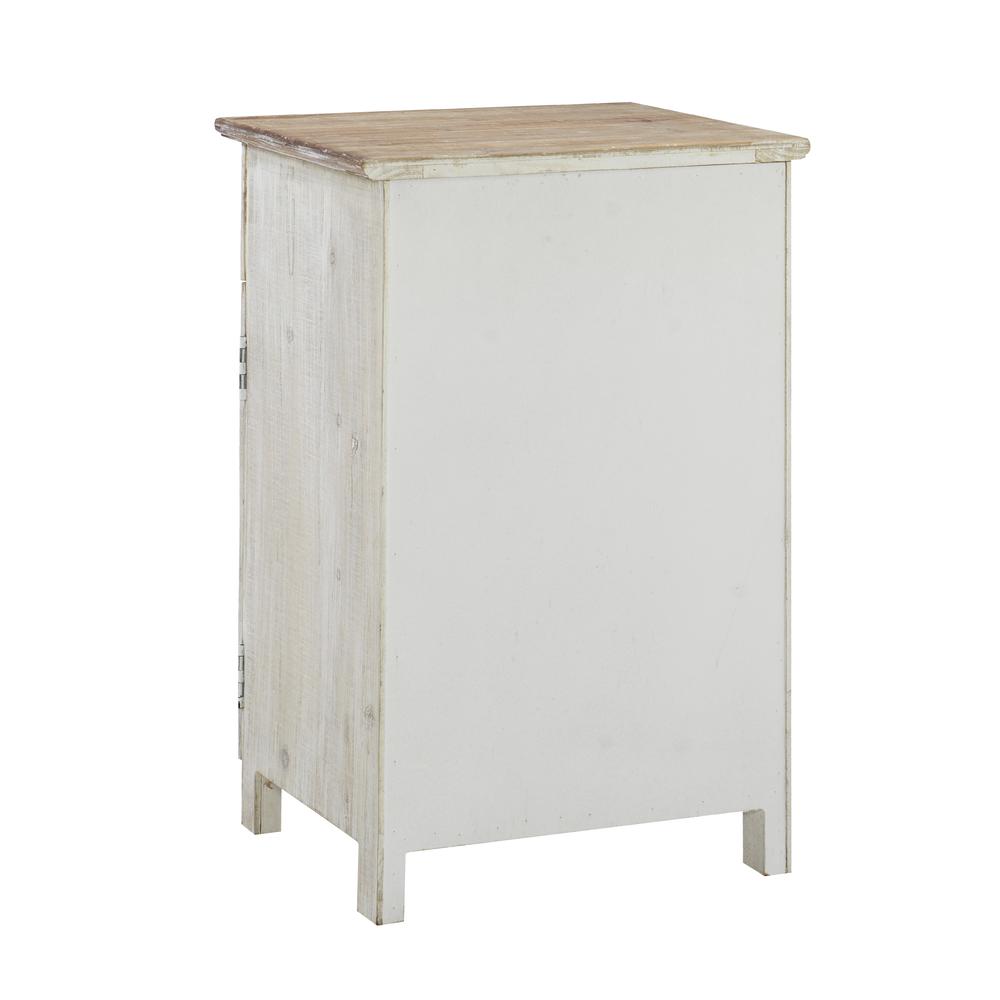 Caspian Fish Storage Side End Table, White