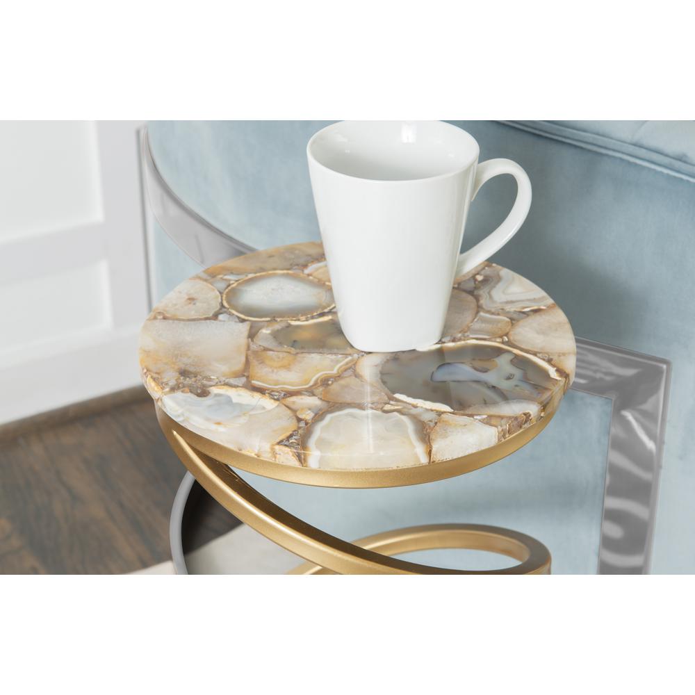 Rian Spiral Drink Table Amber Agate