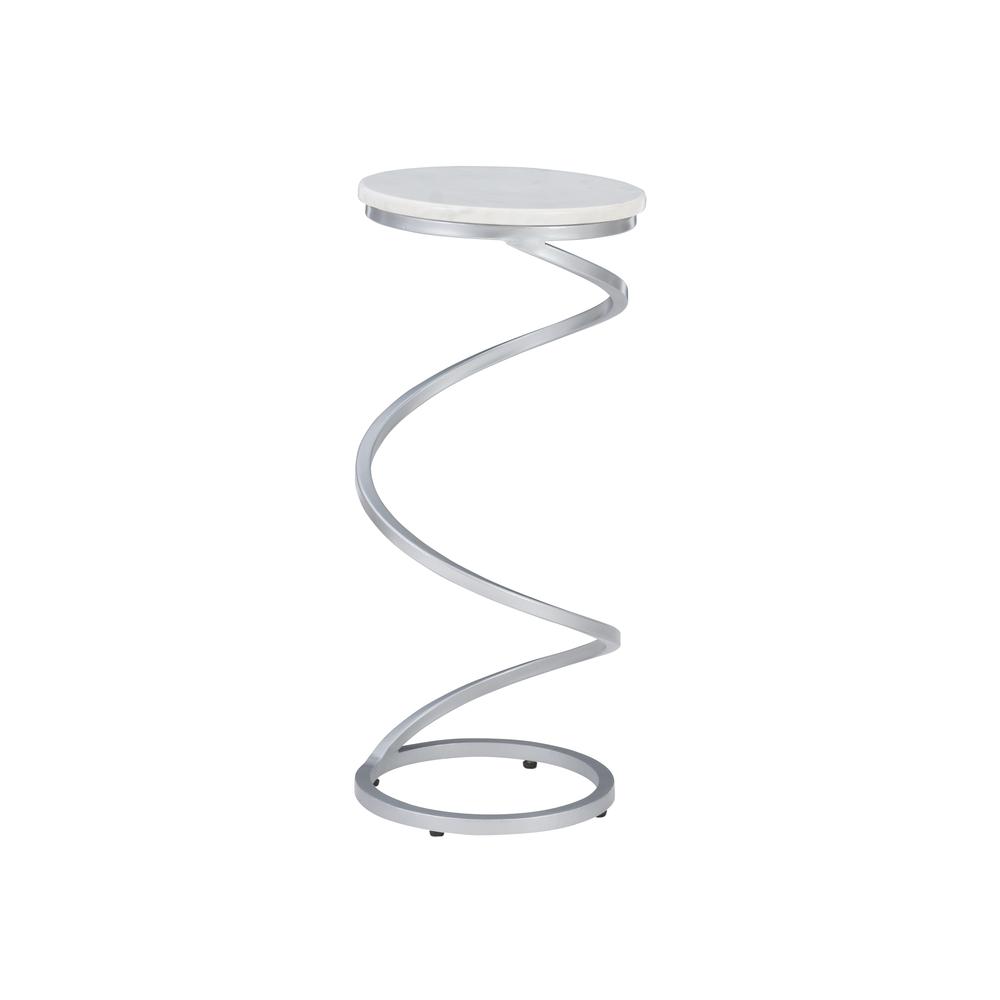 Rian Spiral Drink Table White Marble