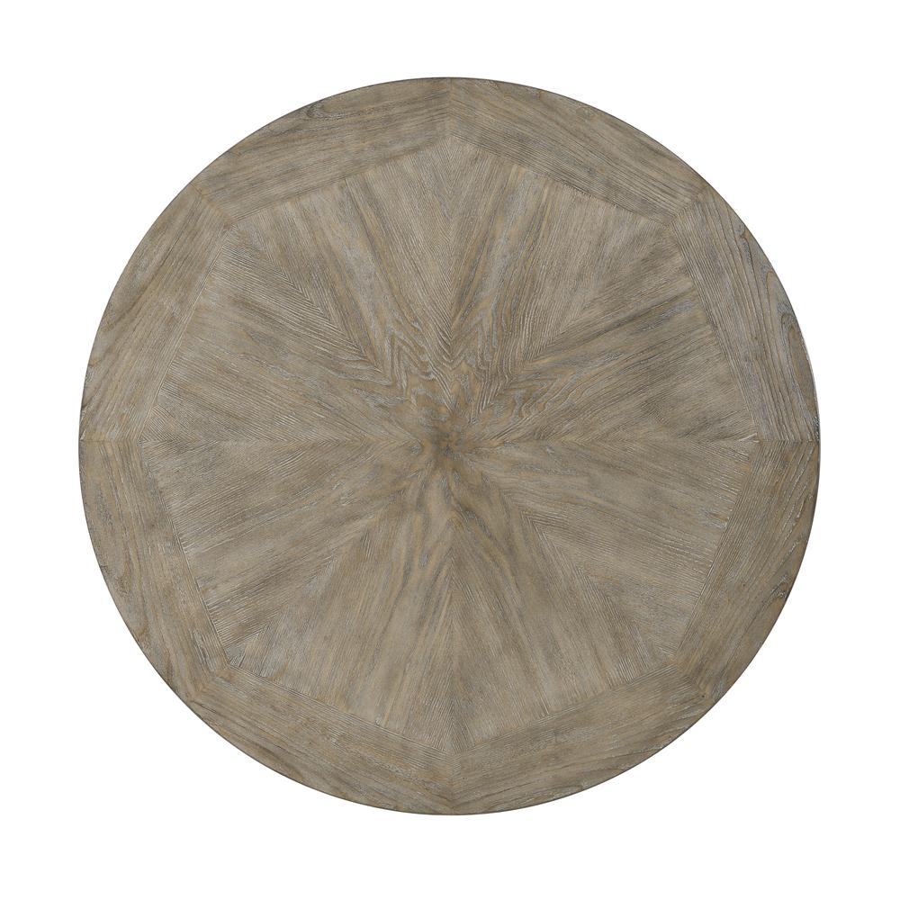 Franklin Metal and Wood Round Coffee Table Pewter