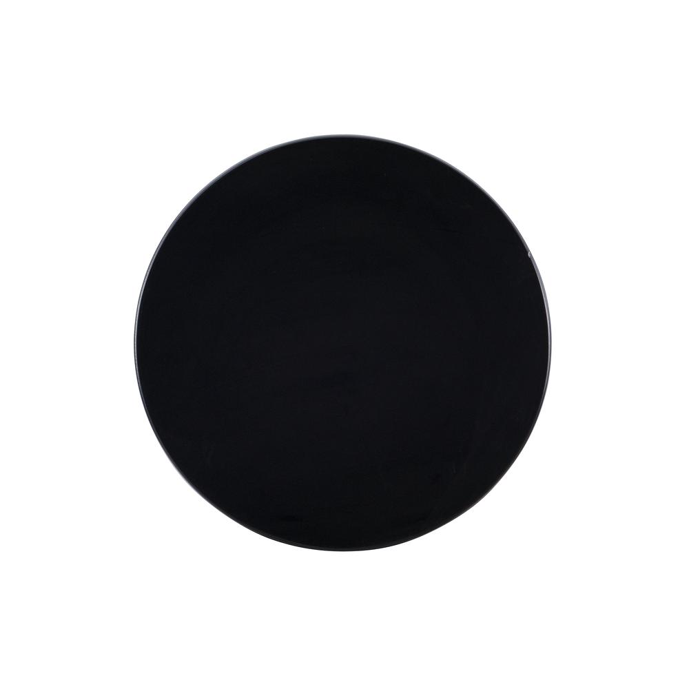 Black Round Table with shelf