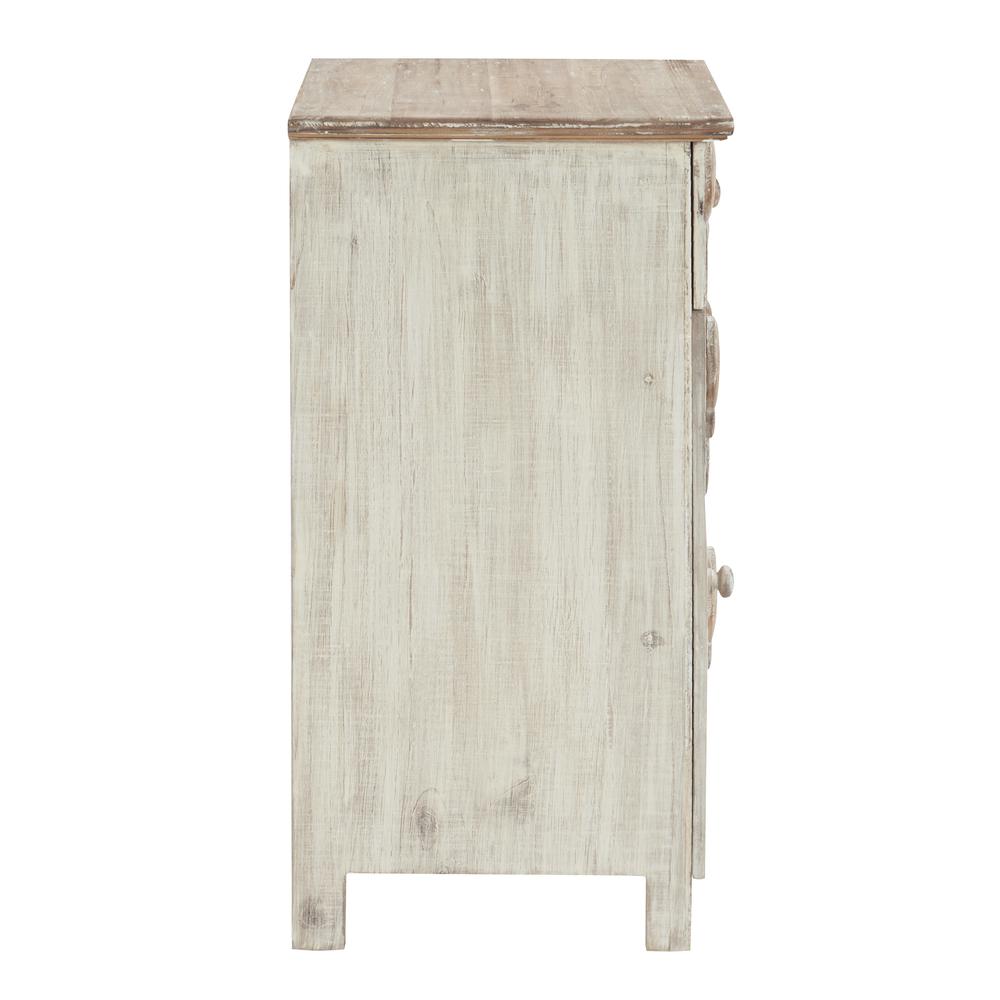 Caspian Fish Storage Side End Table, White