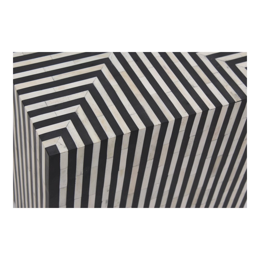 Terning Side Table Black and White