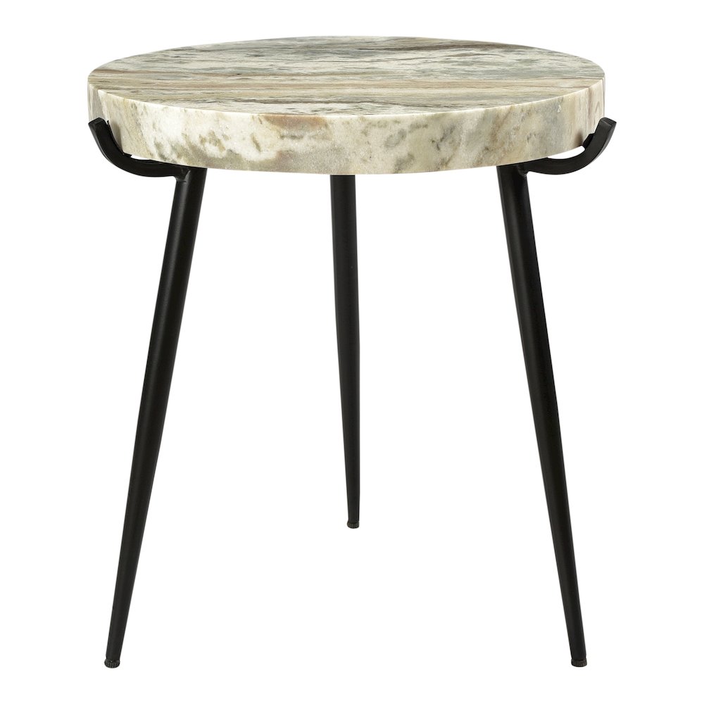 Brinley Marble Accent Table Light Brown