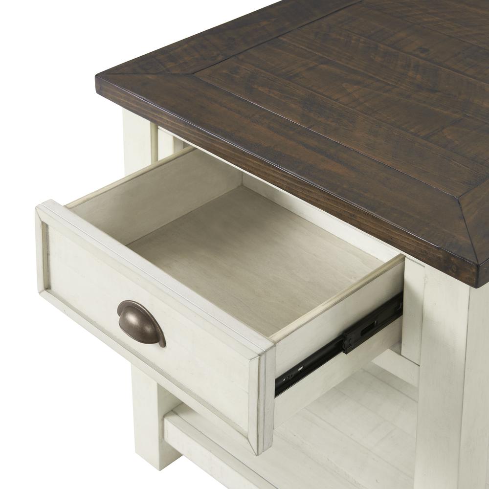 Martin Svensson Home Monterey End Table, Cream White and Brown