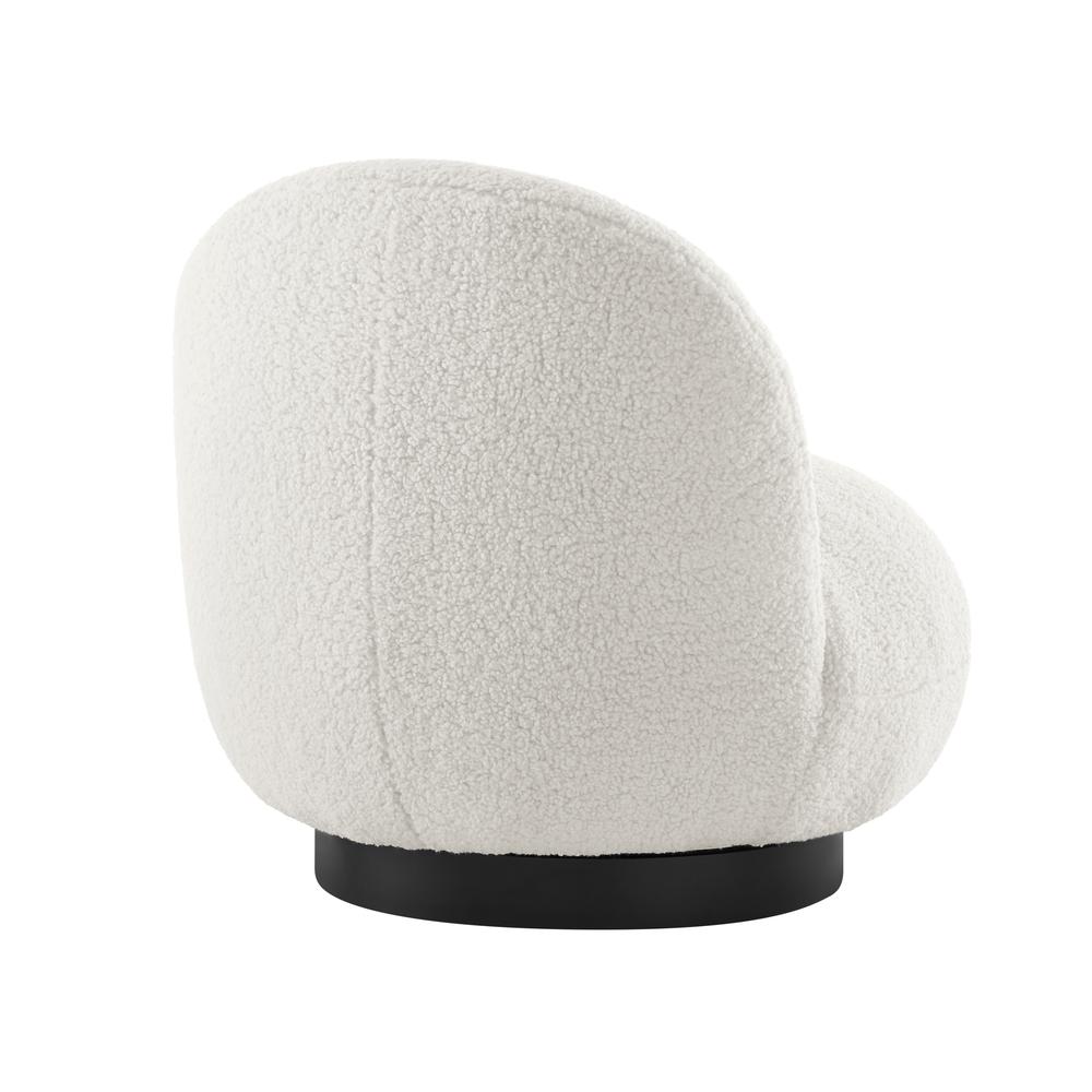 Zolia Faux Shearling Swivel Accent Chair