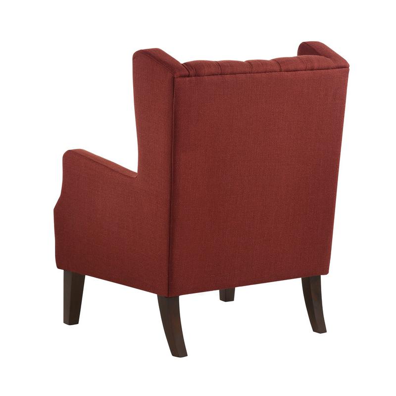 Irwin Red Linen Button Tufted Wingback Chair