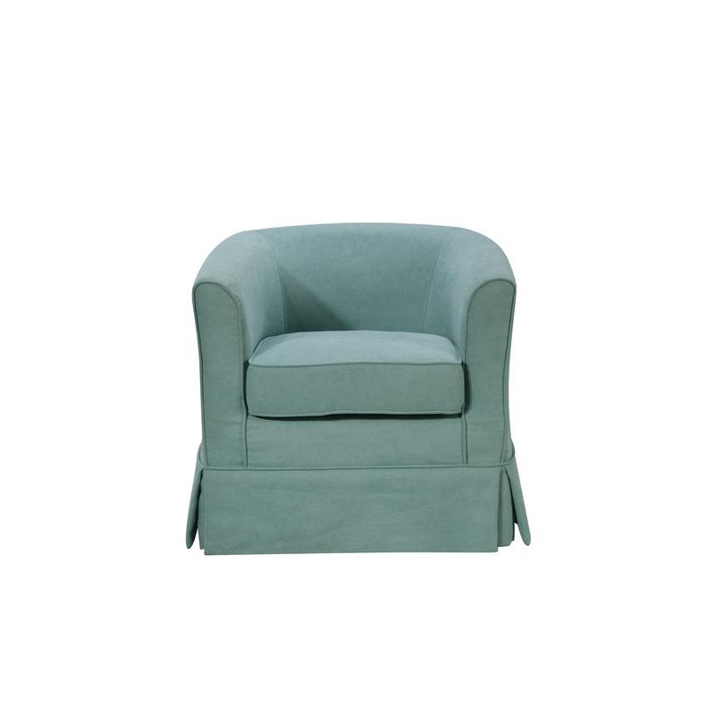Tucker Aquamarine Teal Woven Fabric Swivel Barrel Chair