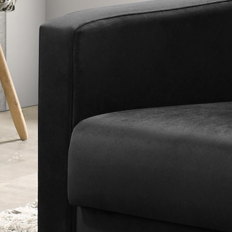 Hale Black Velvet Accent Armchair with Tufting