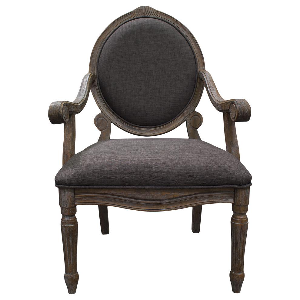 Best Master Khloe 3-Piece Birch Wood Accent Chair and Table Set in Antique Gray