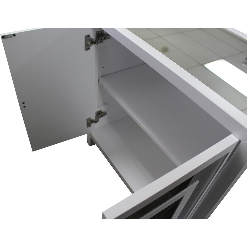 Best Master 2-Door Poplar Wood Cabinet in White/Clear Mirrored